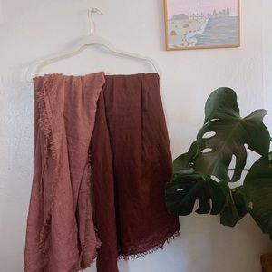 Dusty Rose and Maroon Scarves